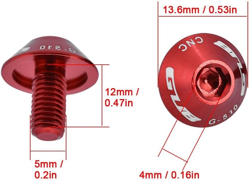 woobles Bike Bolt Screws, 2Pcs Bike Bicycle Water Bottle Cage Holder Bracket Screw Bolts M5 * 12mm - Image 2